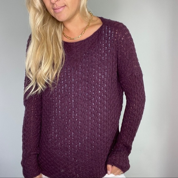 Vince Purple Cable Knit Alpaca and Wool Blend Sweater - Picture 9 of 9